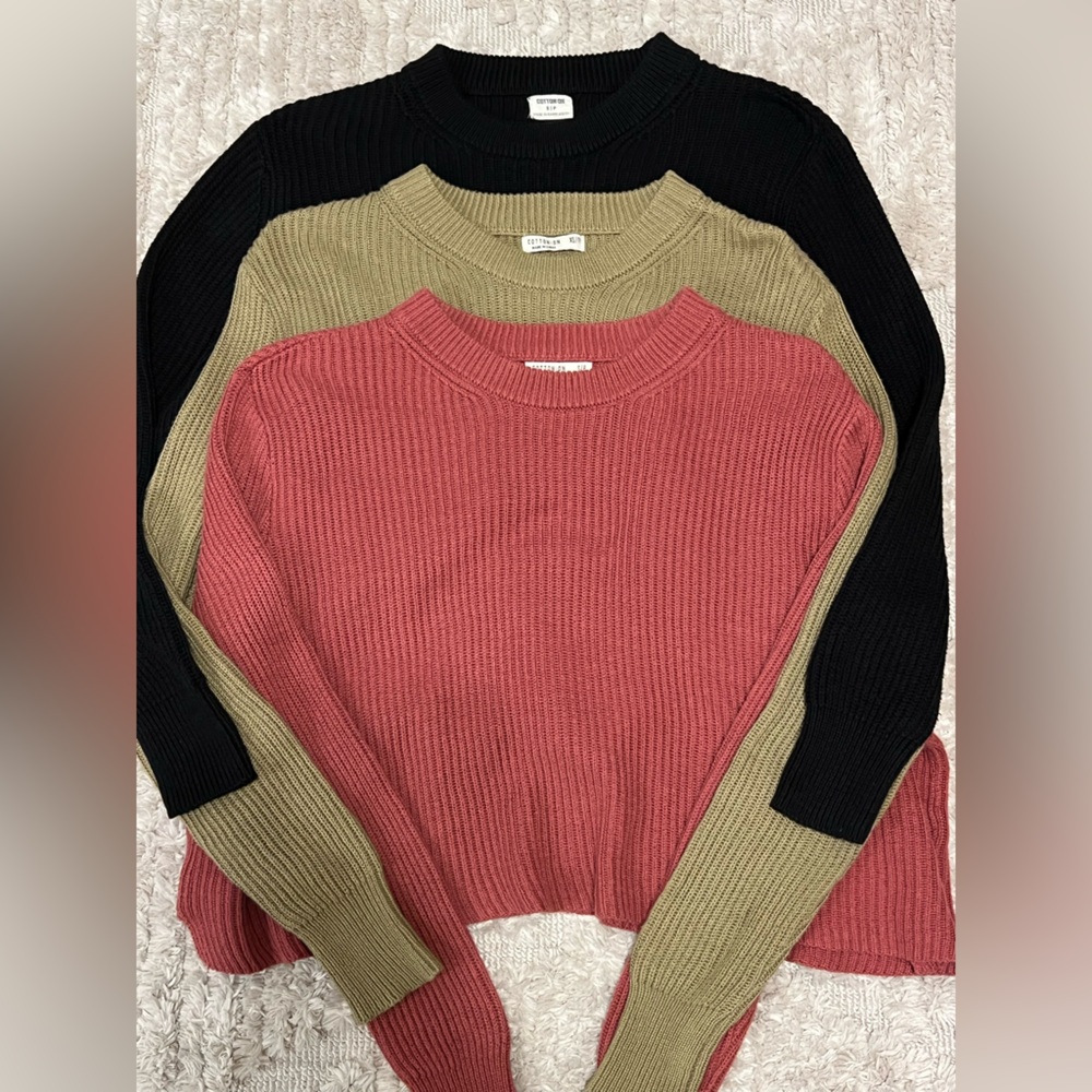 3-for-1 Cotton-On Cropped Sweaters